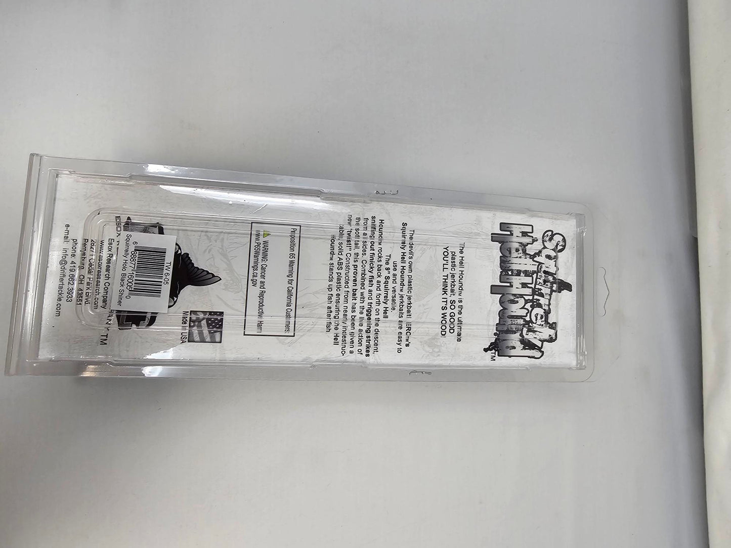 HellHound ERC Squirrely Hell Hound 9" TW 6-05 Holo Black Shiner Silver Flash Tail Muskie Lure