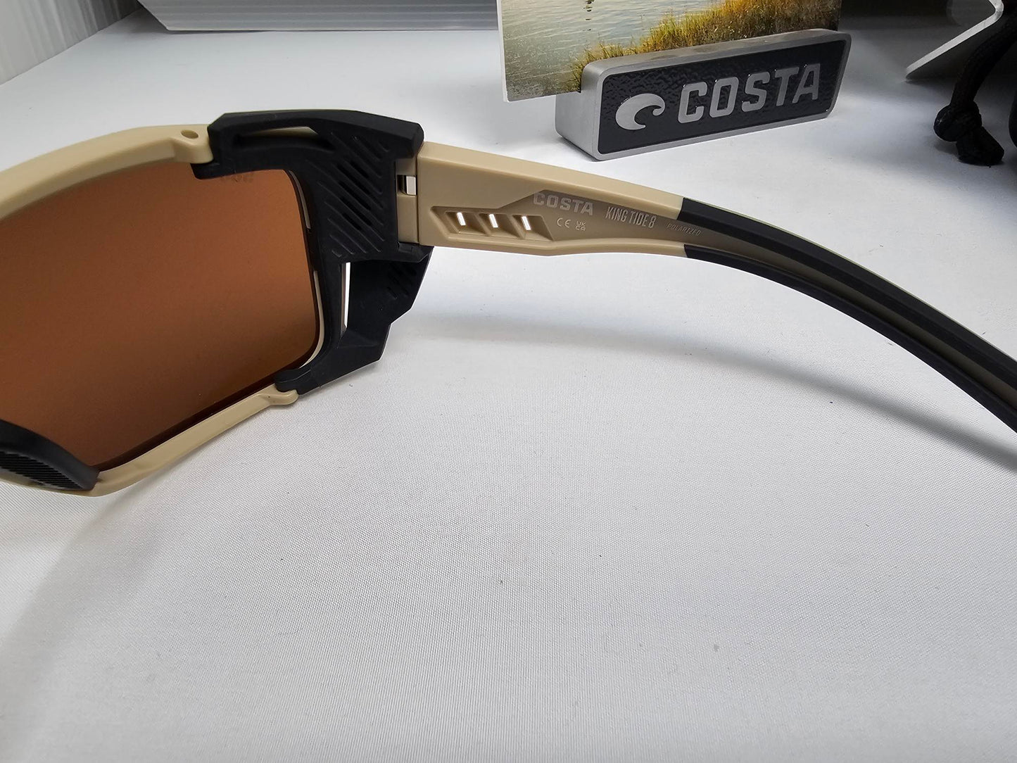 Costa Del Mar King Tide 8 Sunglasses Matte Sand Frames Copper Silver Mirror 580G Polarized