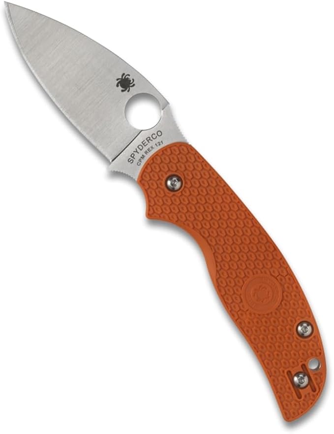 Spyderco Sage 5 Lightweight CPM REX121 Orange FRN Folding Knife C123BORP Taiwan Made Lifetime Warranty
