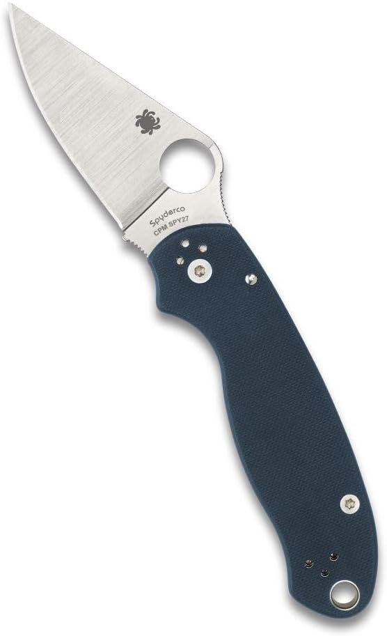 Spyderco Paramilitary 3 PM3 CPM SPY27 Cobalt Blue G10 Folding Knife C223GPCBL USA Made Lifetime Warranty