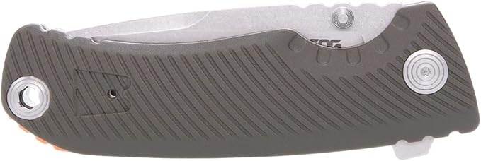 SOG Tellus ATK Folding Knife Stonewash CRYO 400C Blade Steel GRN Handle (SOG-11-06-01-43)