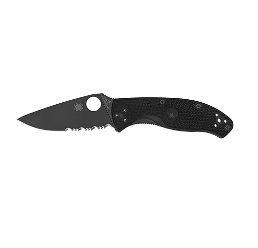 Spyderco Tenacious Lightweight 8Cr13MoV Black FRN Combo Edge Folding Knife C122PSBBK China Made Lifetime Warranty