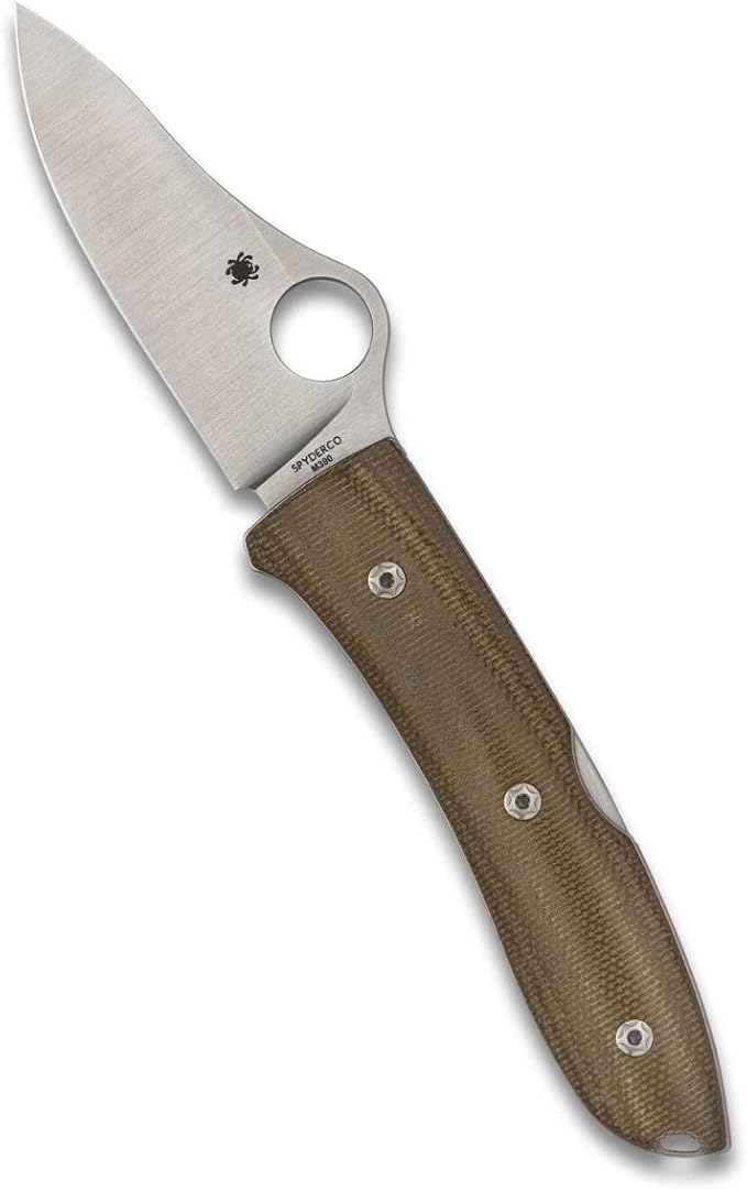 Spyderco SpyOpera M390 Brown Canvas Micarta Folding Knife C255CMP Italy Made Lifetime Warranty