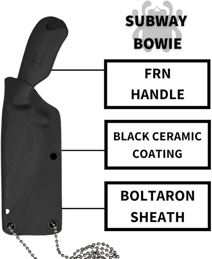 Spyderco Subway Bowie LC200N Black FRN Fixed Knife FB48PBBK Japan Made Lifetime Warranty
