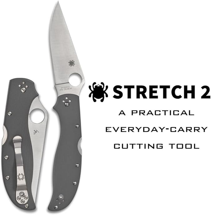 Spyderco Stretch 2 XL CPM-CruWear Gray G-10 Folding Knife C258GPGYCW Japan Made Lifetime Warranty