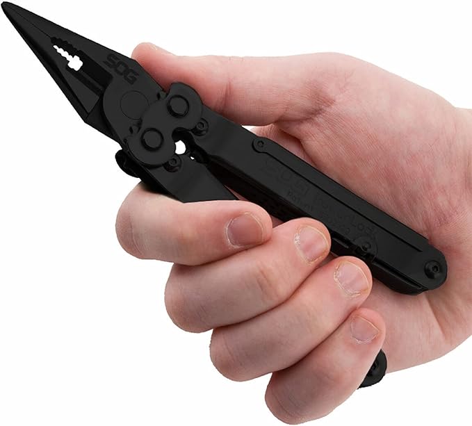 SOG Powerlock Black Oxide Stainless Steel Mutli-Tool 18 Tools Scissors Lifetime Warranty (B61N-CP)
