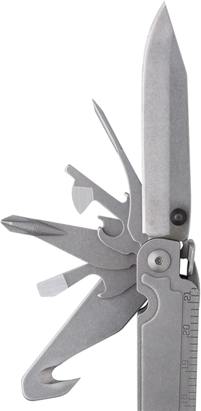 SOG PowerAccess Assist MT Mutli-Tool 21 Tool + 12 Piece Hex Bit Kit & Case Stonewashed Stainless Steel (PA3001-CP)
