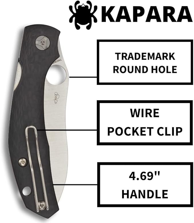 Spyderco Kapara CPM-S30V Carbon Fiber Knife C241CFP Taiwan Made Lifetime Warranty