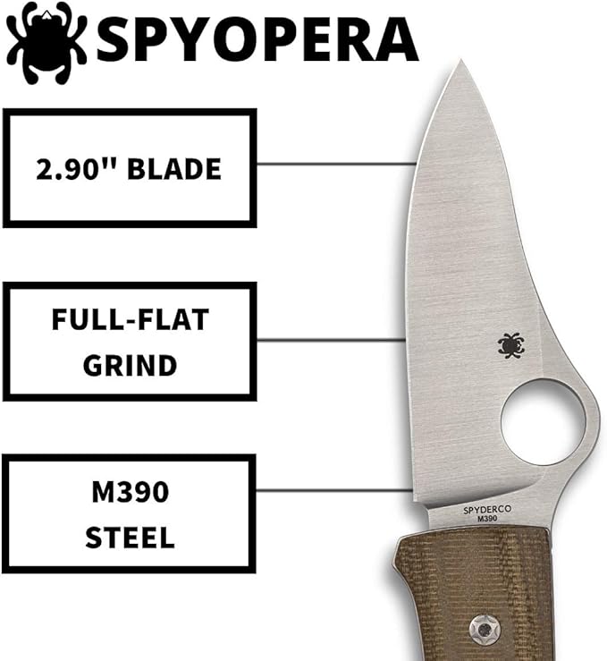 Spyderco SpyOpera M390 Brown Canvas Micarta Folding Knife C255CMP Italy Made Lifetime Warranty