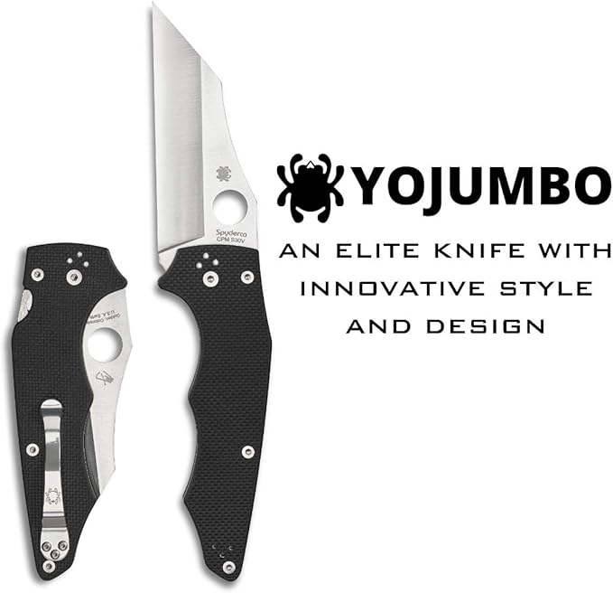 Spyderco YoJumbo CPM-S30V Blade Black G10 Handle Folding Knife C253GP USA Made Lifetime Warranty