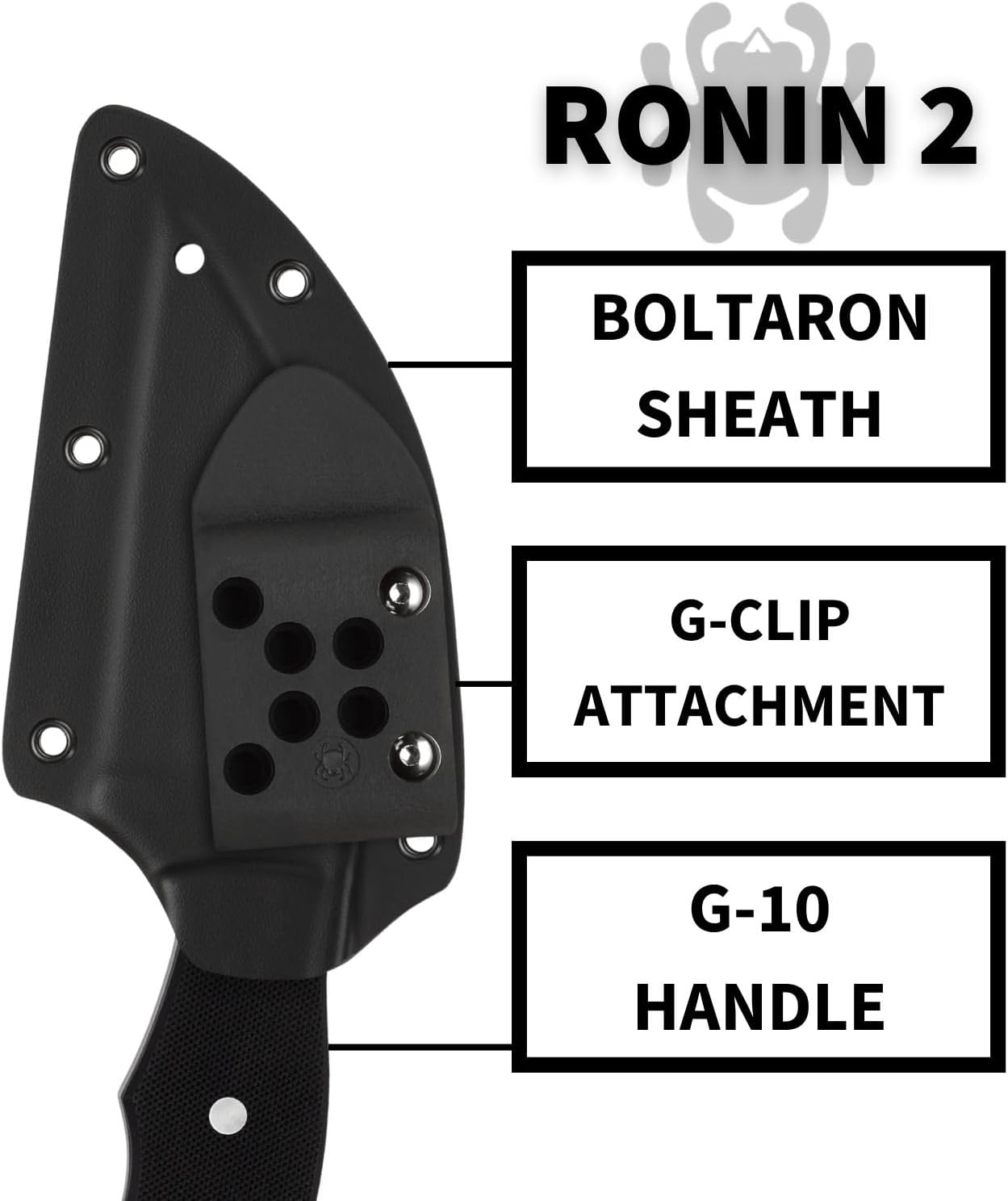 Spyderco Ronin 2 CTS-BD1N Black G10 Fixed Knife FB09GP2 Taiwan Made Lifetime Warranty