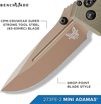 Benchmade 273FE-2 Mini Adamas Flat Earth CPM-CruWear Blade Folding Knife