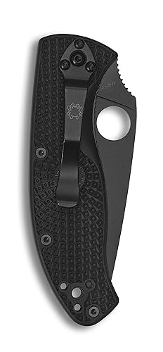 Spyderco Tenacious Lightweight 8Cr13MoV Black FRN Combo Edge Folding Knife C122PSBBK China Made Lifetime Warranty