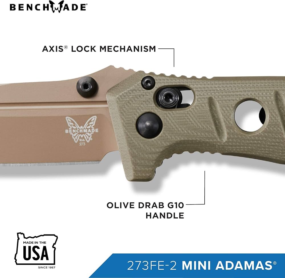 Benchmade 273FE-2 Mini Adamas Flat Earth CPM-CruWear Blade Folding Knife