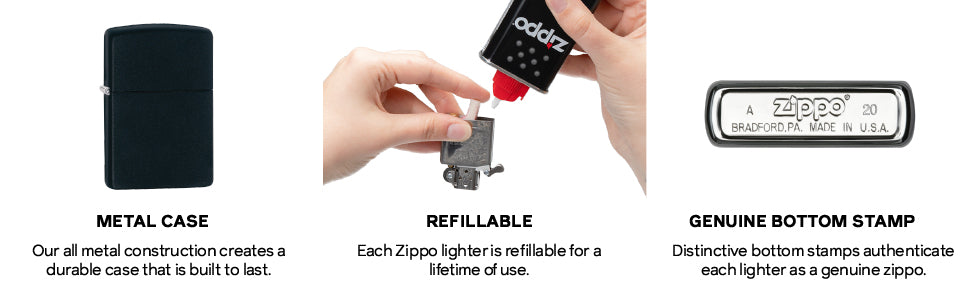 Zippo 236 Black Crackle Matte Black Pocket Lighter Made in USA