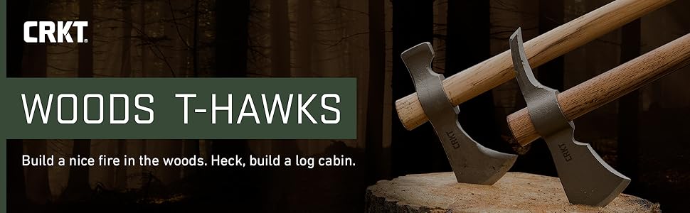 CRKT Berserker Axe: Two Handed 1055 Carbon Steel Hickory Handle (2736)