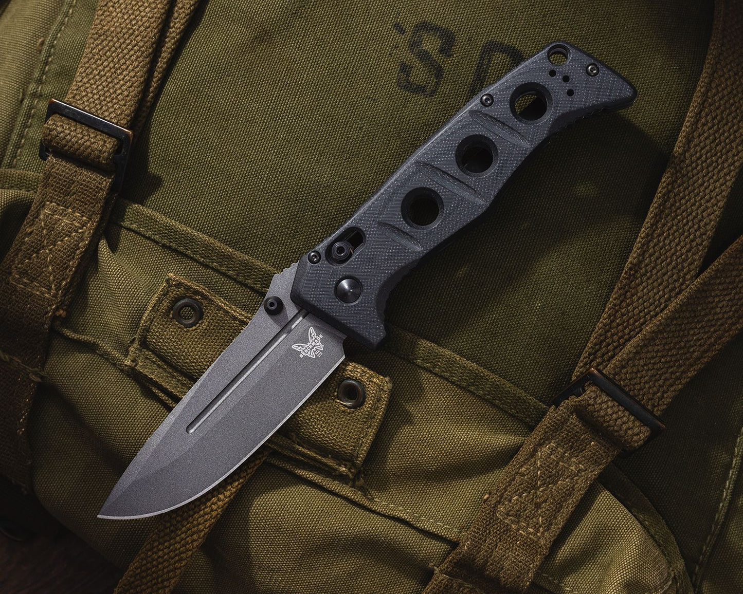 Benchmade 275GY-1 Adamas CPM-CruWear Blade Black G10 Handle Tactical Folder