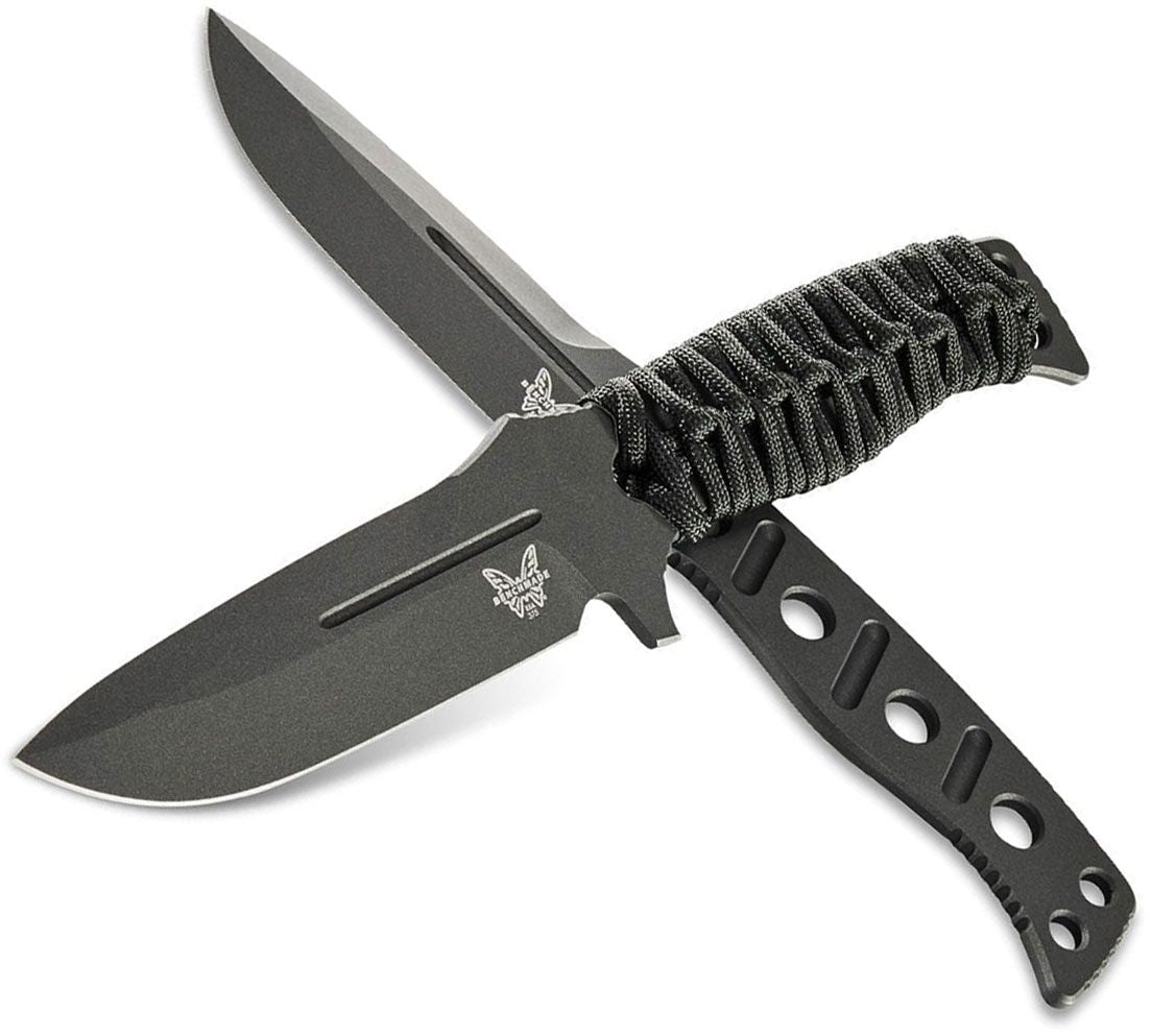 Benchmade 375BK-1 Fixed Adamas Black CPM-CruWear 4.2" Blade Paracord Handle