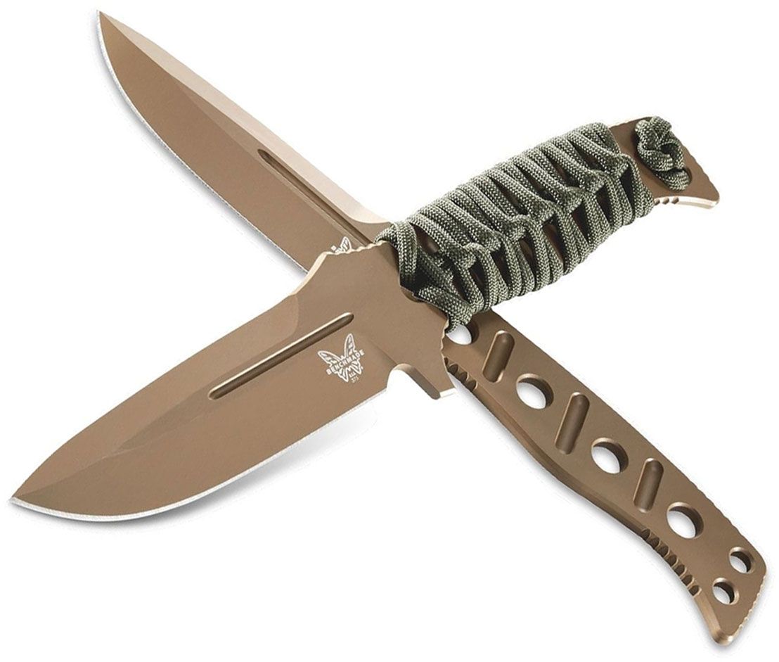Benchmade 375FE-1 Fixed Adamas Flat Earth CPM-CruWear 4.2" Blade Paracord Handle