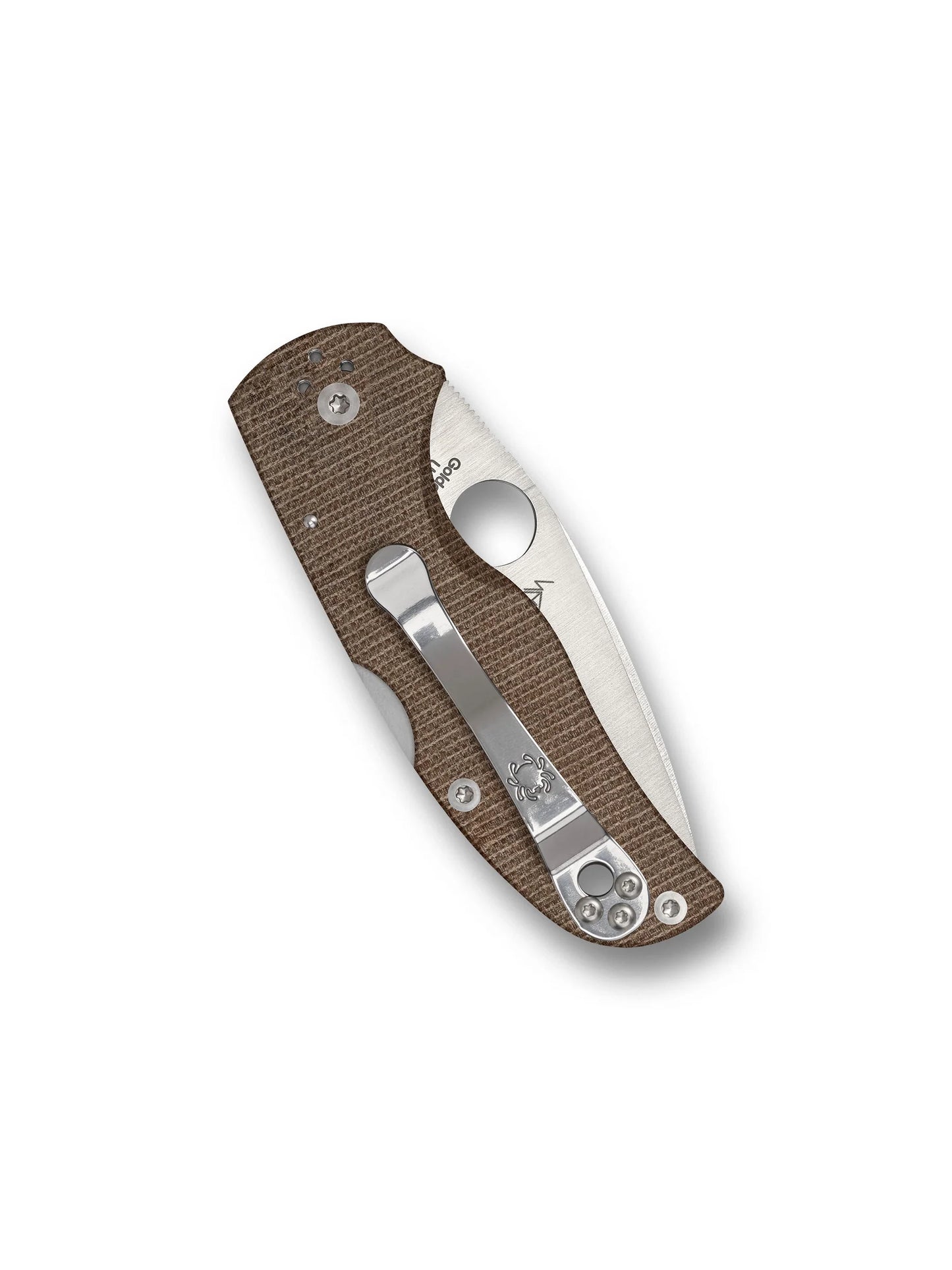 Spyderco Native 5 CPM CRU-WEAR Brown Canvas Micarta Handle Folding Knife C41MPCW5 USA Made Lifetime Warranty
