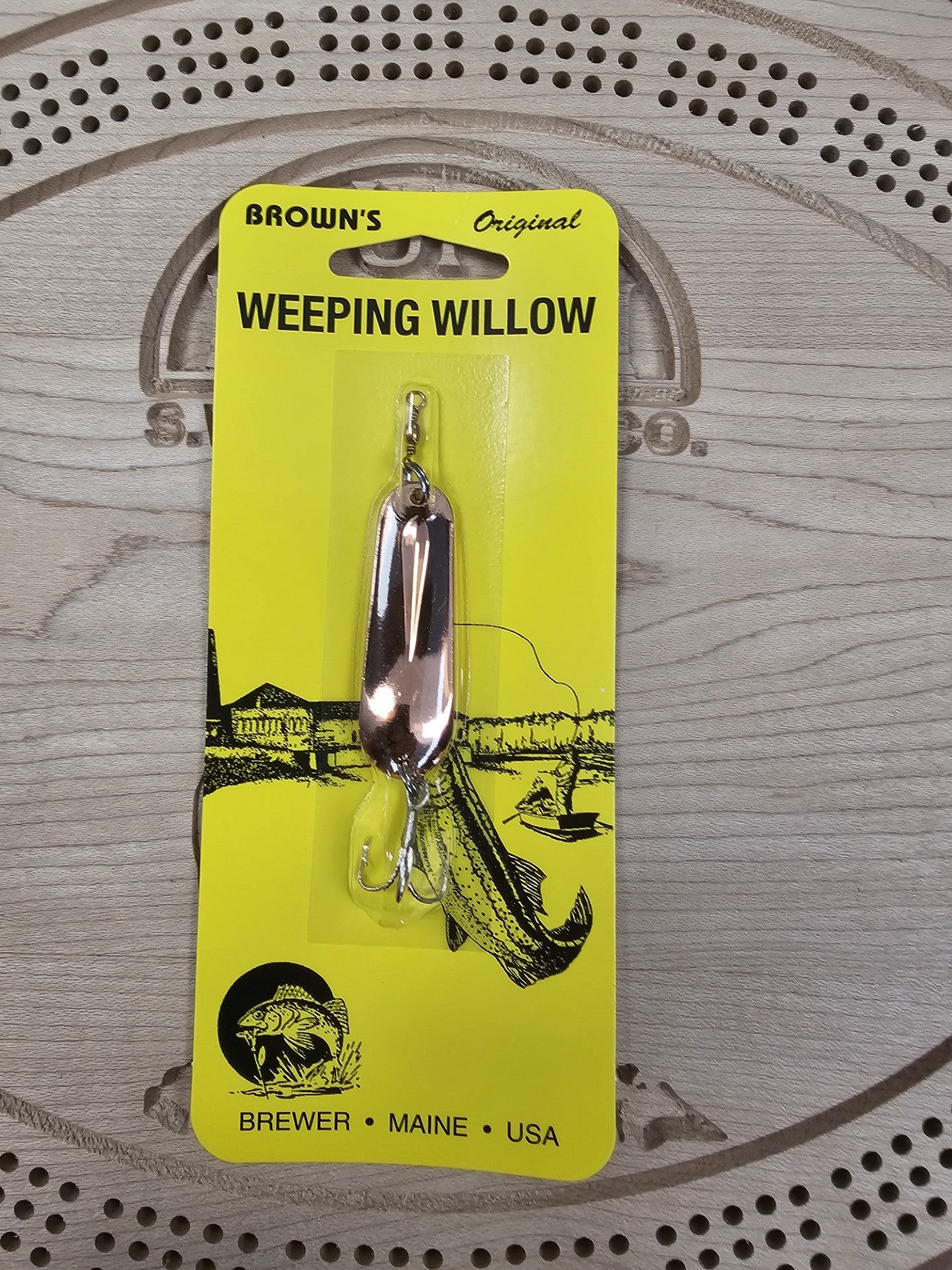 Hal Brown Co. Brown's Original Weeping Willow Copper Spoon Bait Made in Maine USA