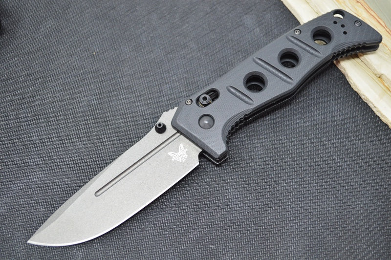 Benchmade 275GY-1 Adamas CPM-CruWear Blade Black G10 Handle Tactical Folder