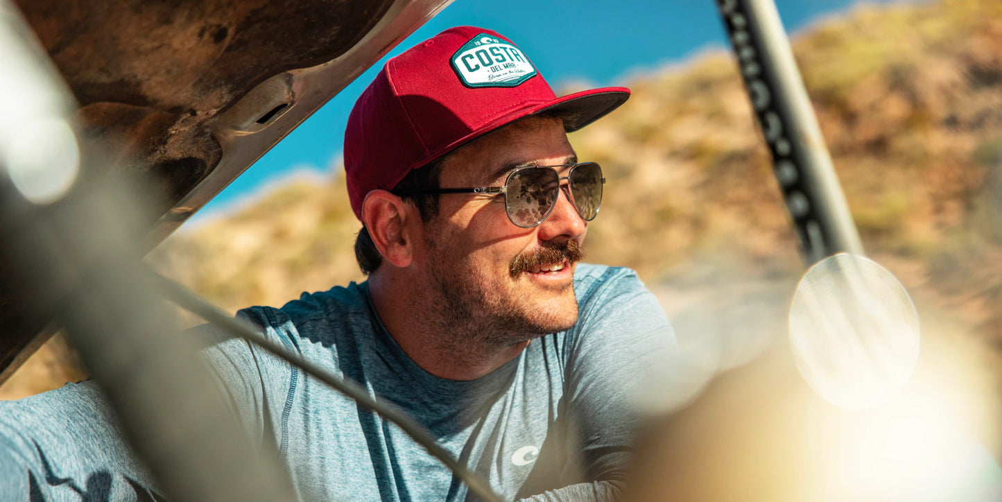 Costa Del Mar Peli Sunglasses Gold Frame Gold Mirror 580G Polarized Lenses