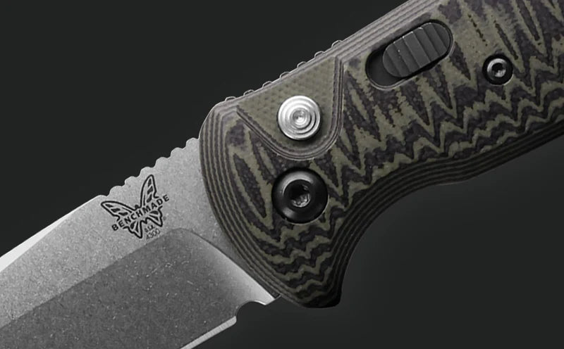 Benchmade 4300-1 CLA CPM-154CM Blade Marbled Green & Black G-10 Handle Auto Knife