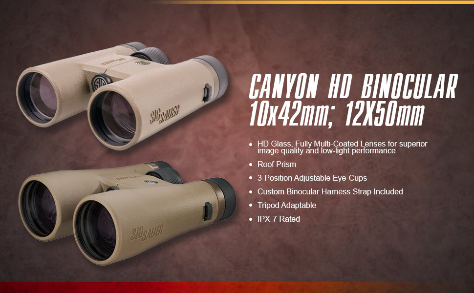Sig Sauer Canyon HD 10x42mm Binocular SOZC0001 SpectraCoat Lifetime Warranty