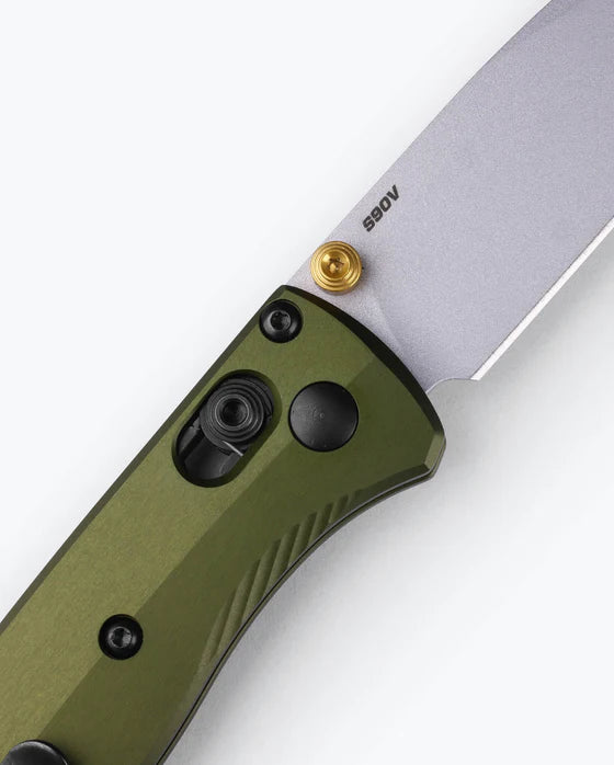 Benchmade 533SL-10 Mini Bugout CPM-S90V Blade Woodland Green 6061-T6 Aluminum Handle Folding Knife