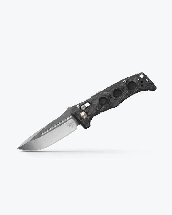 Benchmade 2730-03 Mini Auto Adamas CPM-MagnaCut Marbled Carbon Fiber Handle Folding Knife
