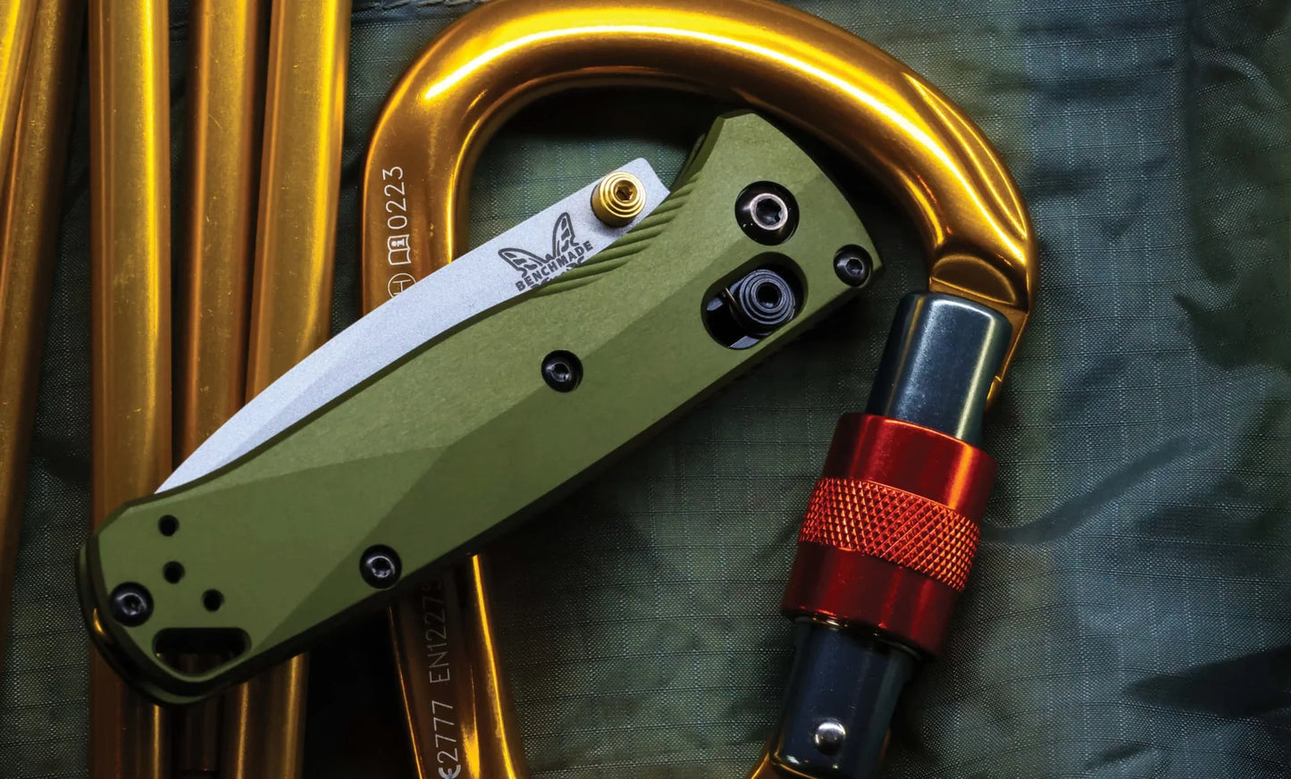 Benchmade 533SL-10 Mini Bugout CPM-S90V Blade Woodland Green 6061-T6 Aluminum Handle Folding Knife
