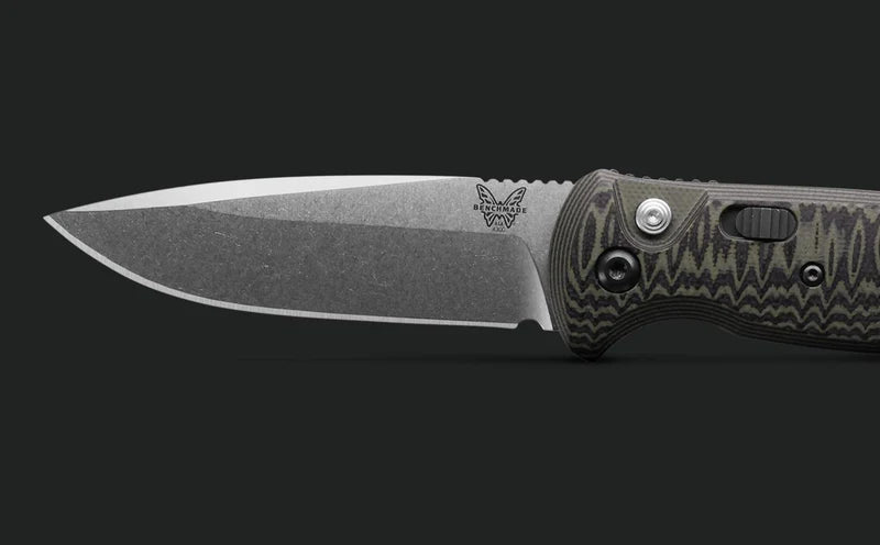 Benchmade 4300-1 CLA CPM-154CM Blade Marbled Green & Black G-10 Handle Auto Knife