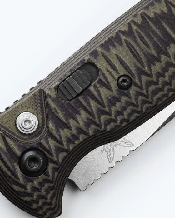 Benchmade 4300-1 CLA CPM-154CM Blade Marbled Green & Black G-10 Handle Auto Knife