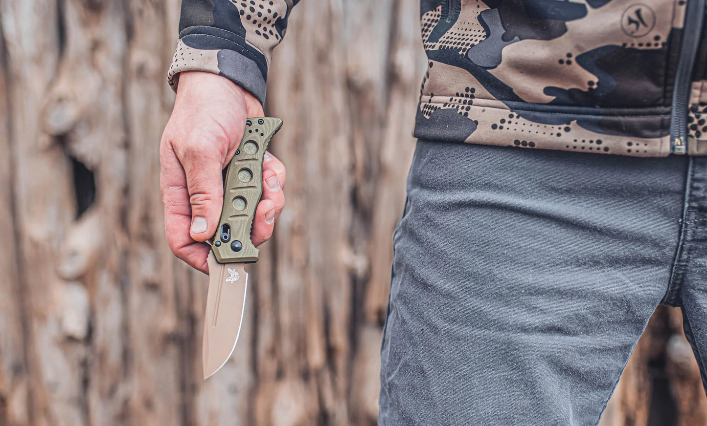 Benchmade 2730FE-2 Mini Auto Adamas CPM-Cru-Wear OD Green G-10 Handle Folding Auto Knife