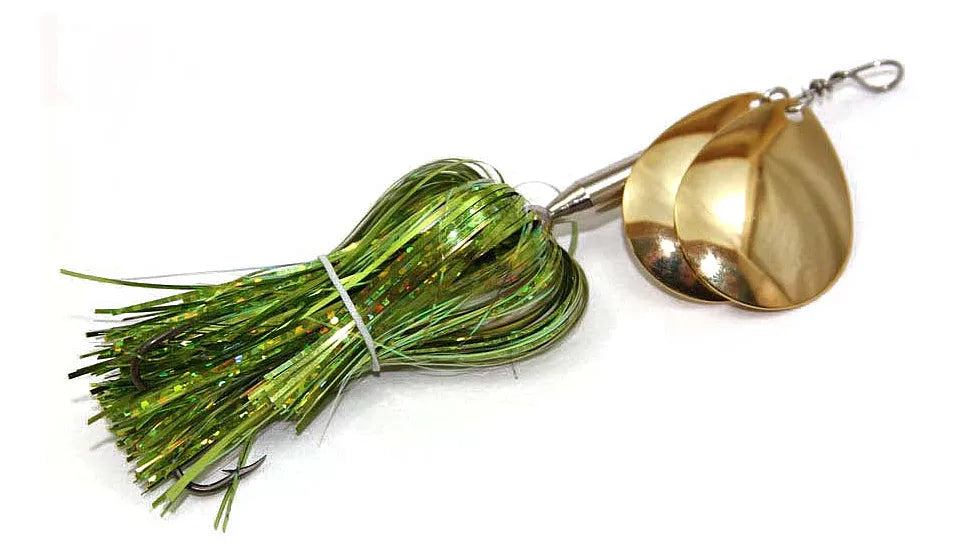 Musky Mayhem MDC03 Micro Double Cowgirl Musky Spinner .75 oz 5" 1/0 Chartreuse/Gold