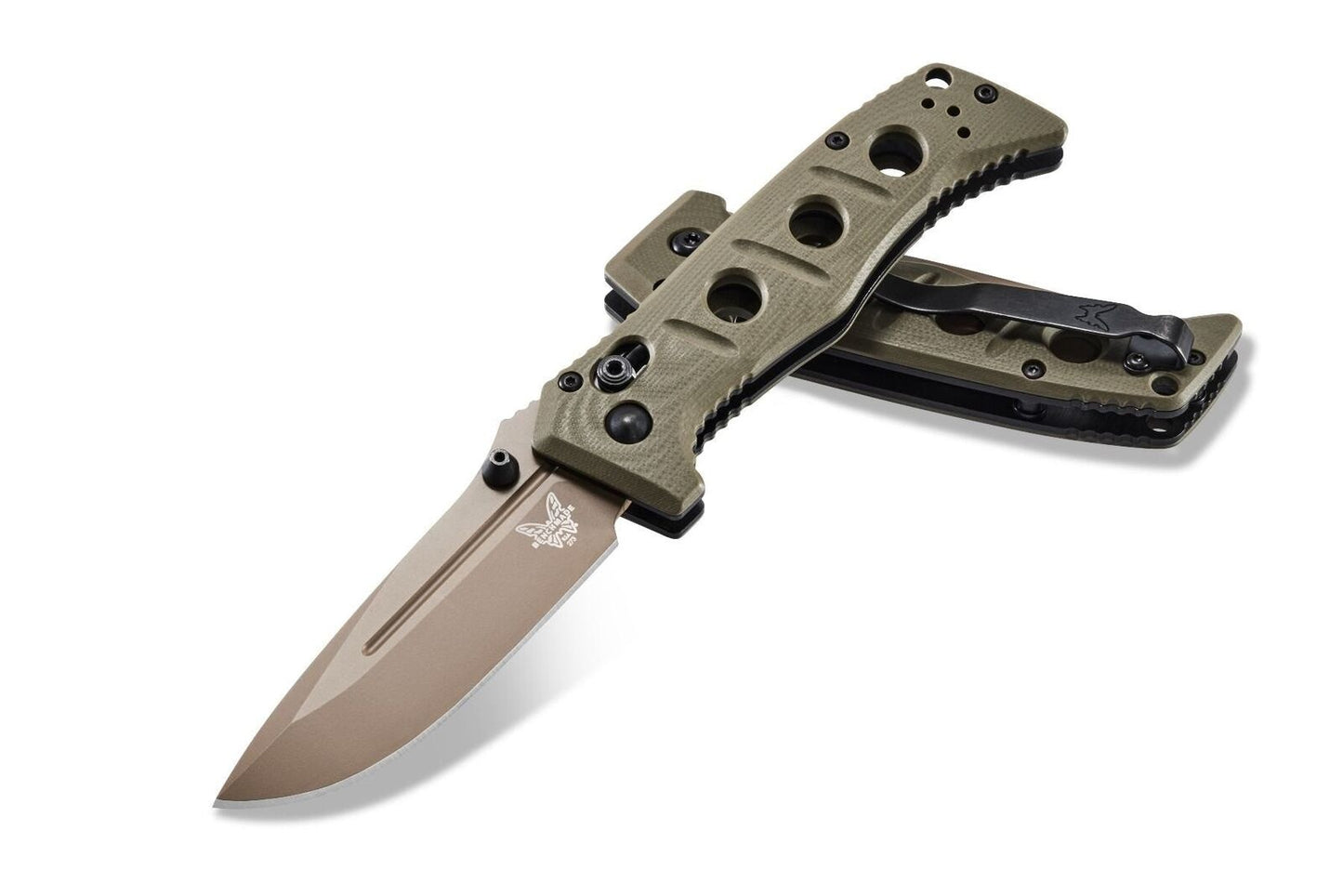 Benchmade 273FE-2 Mini Adamas Flat Earth CPM-CruWear Blade Folding Knife