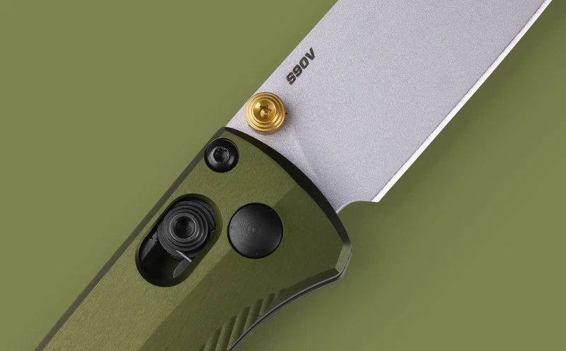 Benchmade 533SL-10 Mini Bugout CPM-S90V Blade Woodland Green 6061-T6 Aluminum Handle Folding Knife