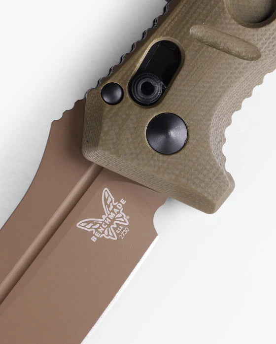 Benchmade 2730FE-2 Mini Auto Adamas CPM-Cru-Wear OD Green G-10 Handle Folding Auto Knife