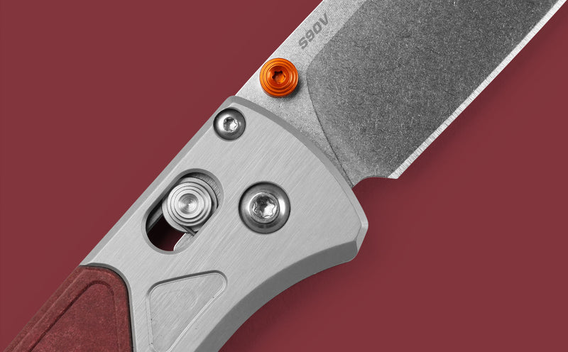 Benchmade 535-09 Bugout CPM-S90V Blade Grey/Redstone Aluminum & Richlite Handle Folding Knife