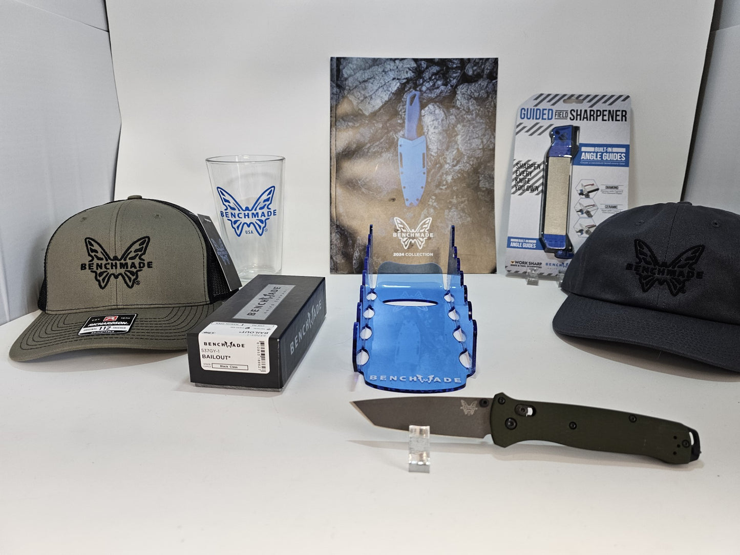 Benchmade 537GY-1 Bailout Tanto CPM-M4 Blade 6061-T6 Woodland Green Aluminum Handle