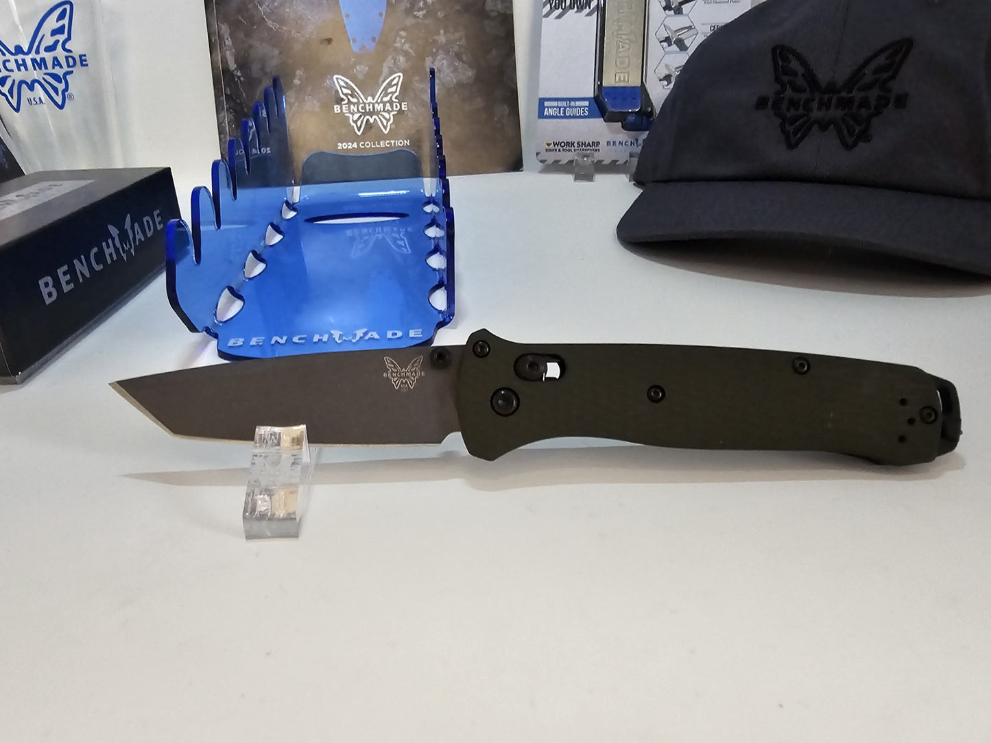 Benchmade 537GY-1 Bailout Tanto CPM-M4 Blade 6061-T6 Woodland Green Aluminum Handle