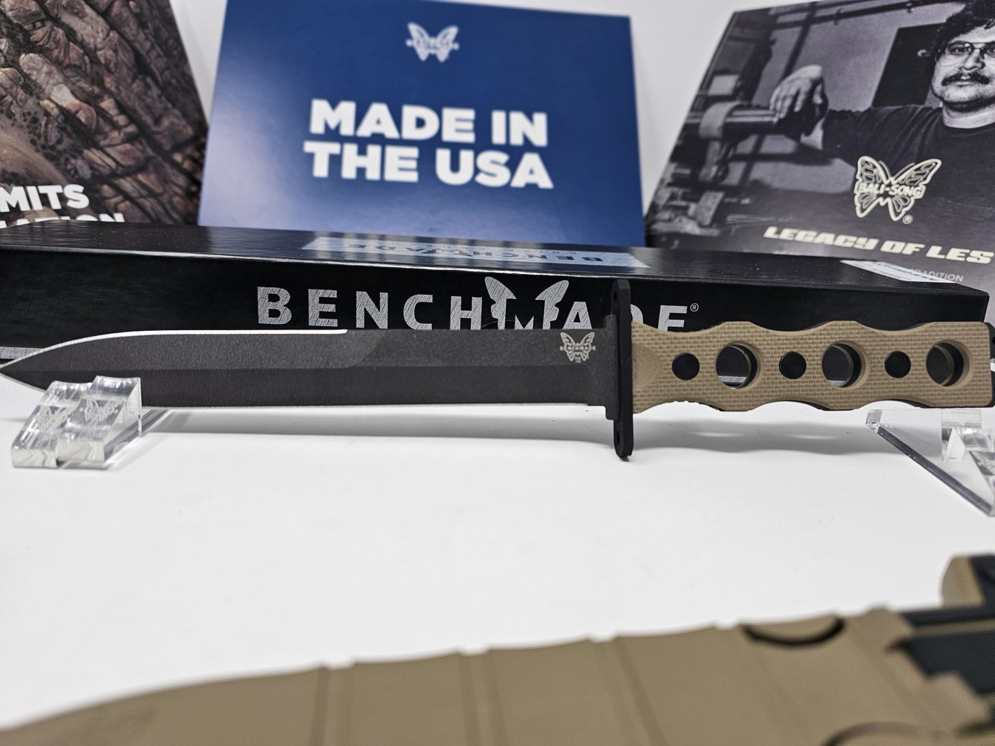 Benchmade 185BK-1 SOCP Fixed Blade CPM-3V w/ Desert Tan Sheath 185BK-1