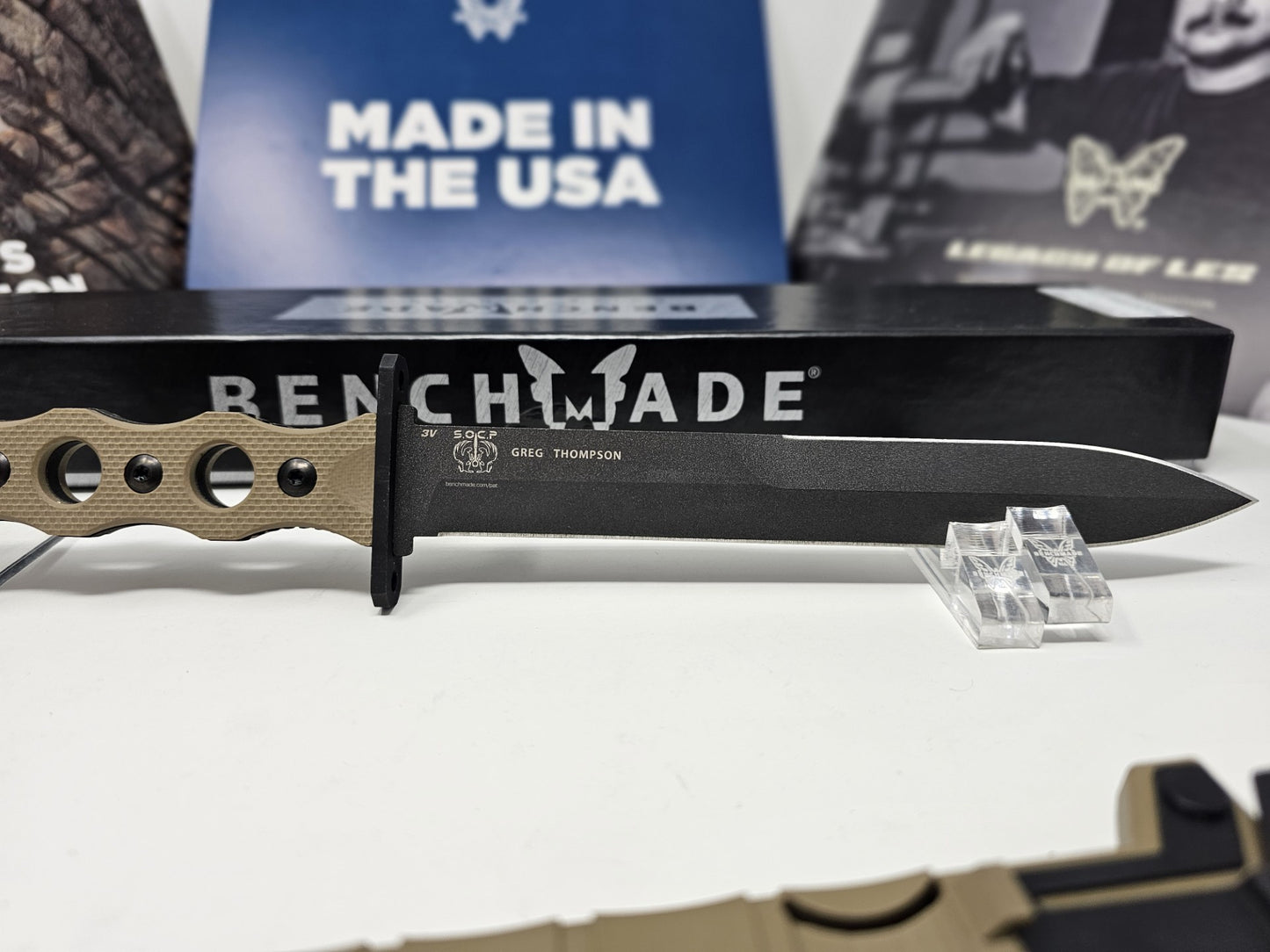 Benchmade 185BK-1 SOCP Fixed Blade CPM-3V w/ Desert Tan Sheath 185BK-1