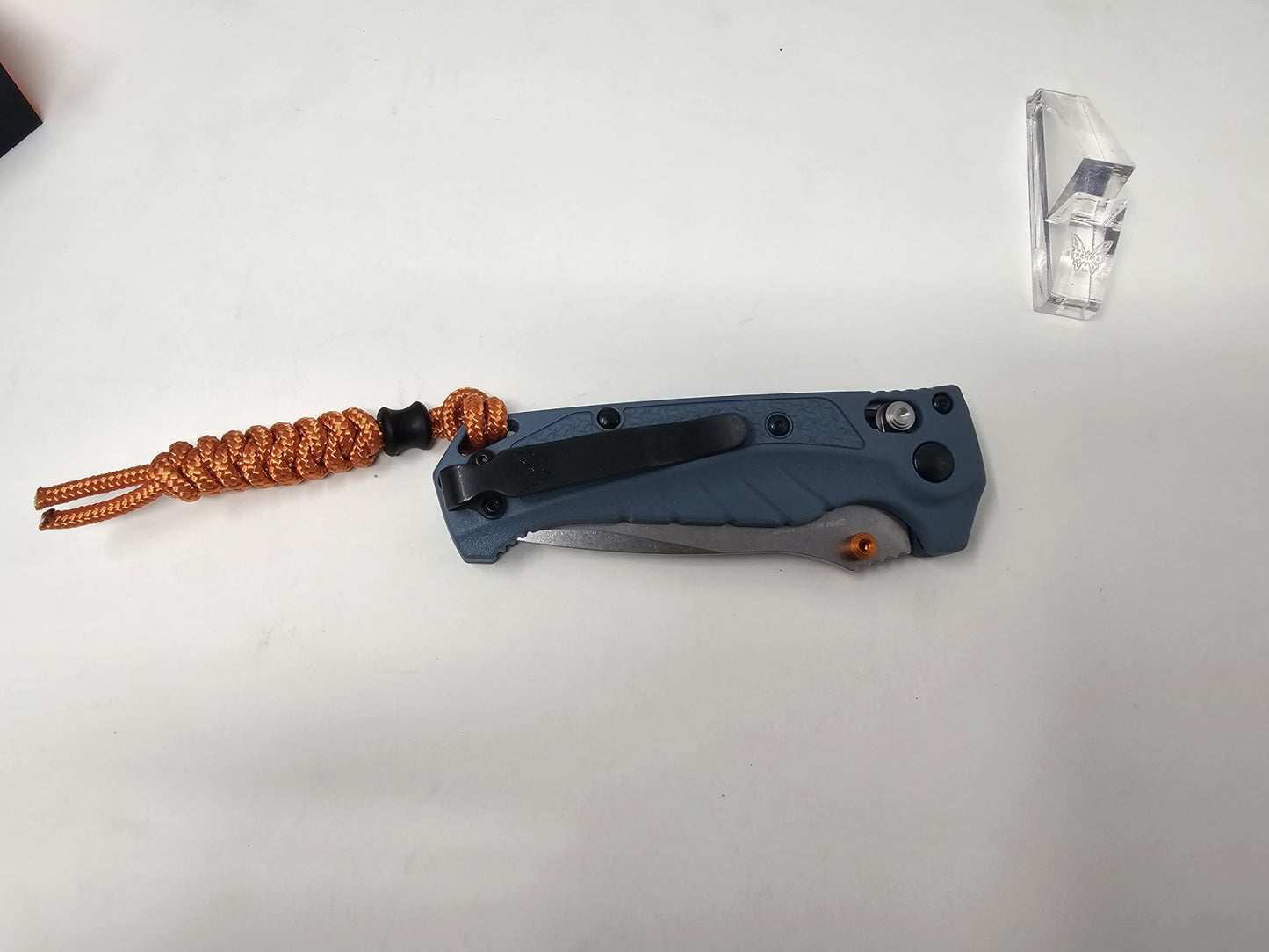 Benchmade 18065 Mini Adira CPM-MagnaCut Blade Depth Blue Grivory Handle Folding Knife