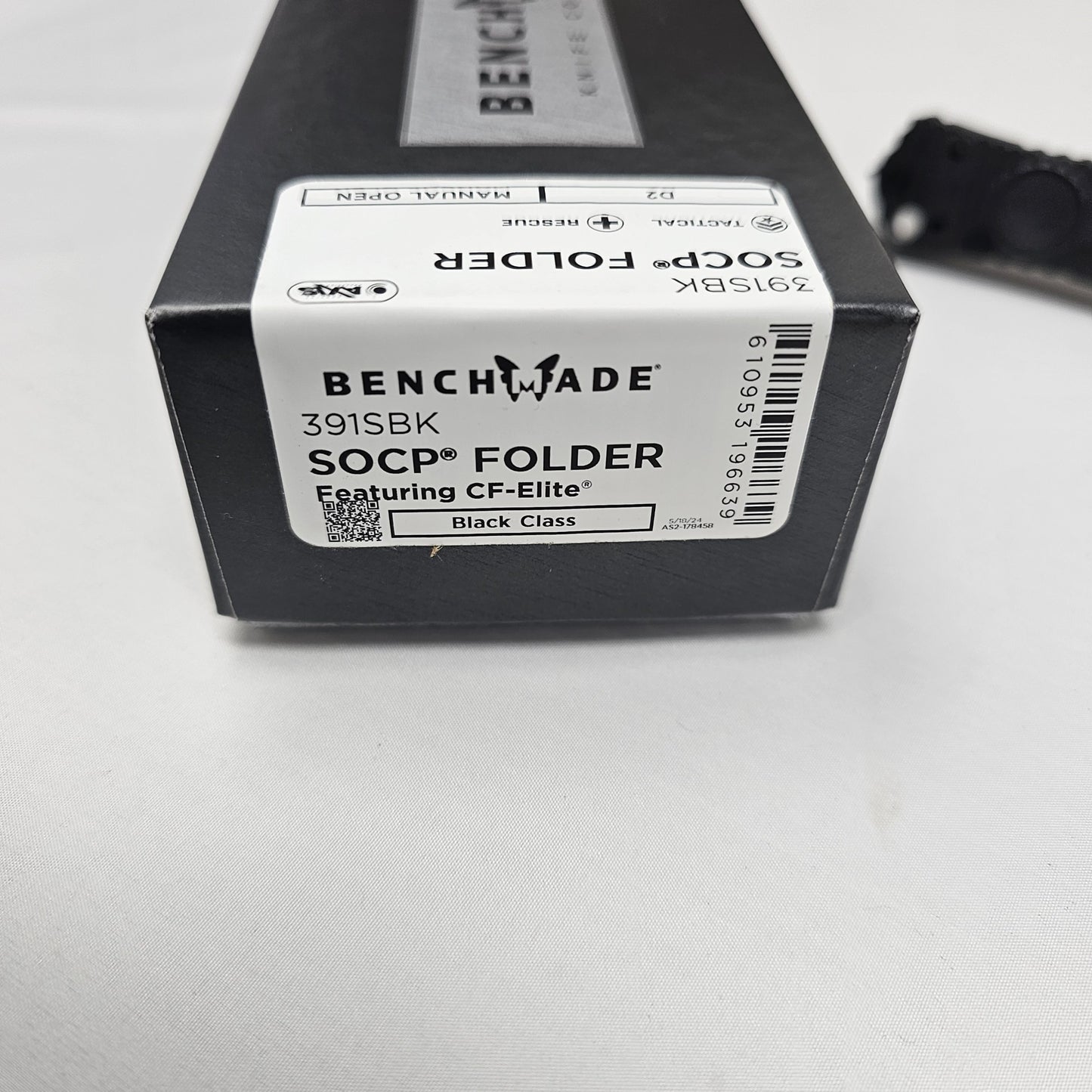 Benchmade 391SBK SOCP Tactical Folder Greg Thompson CPM-D2 Blade CF-Elite Handle Black