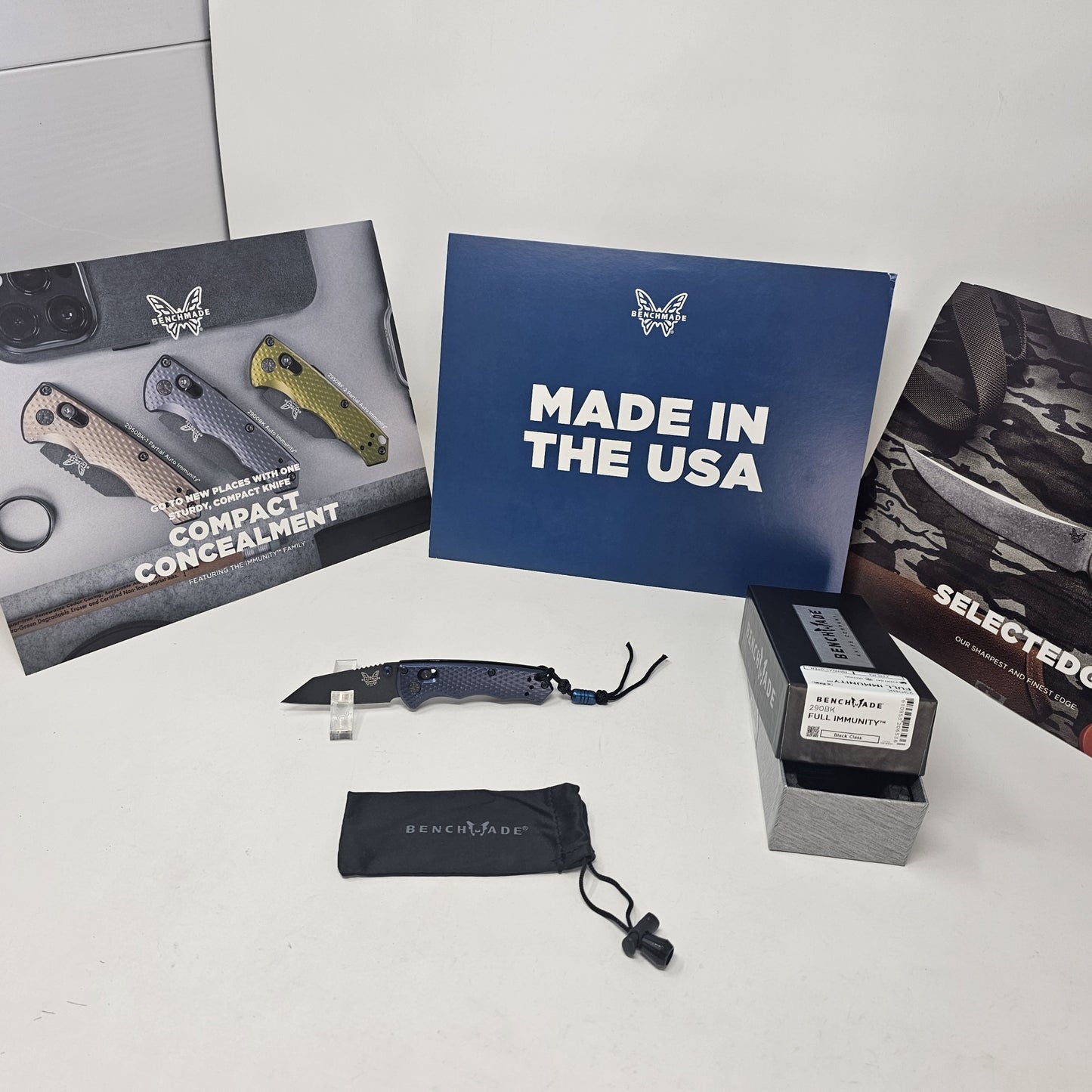 Benchmade 290BK Full Immunity CPM-M4 Blade Steel Crater Blue Aluminum Handle