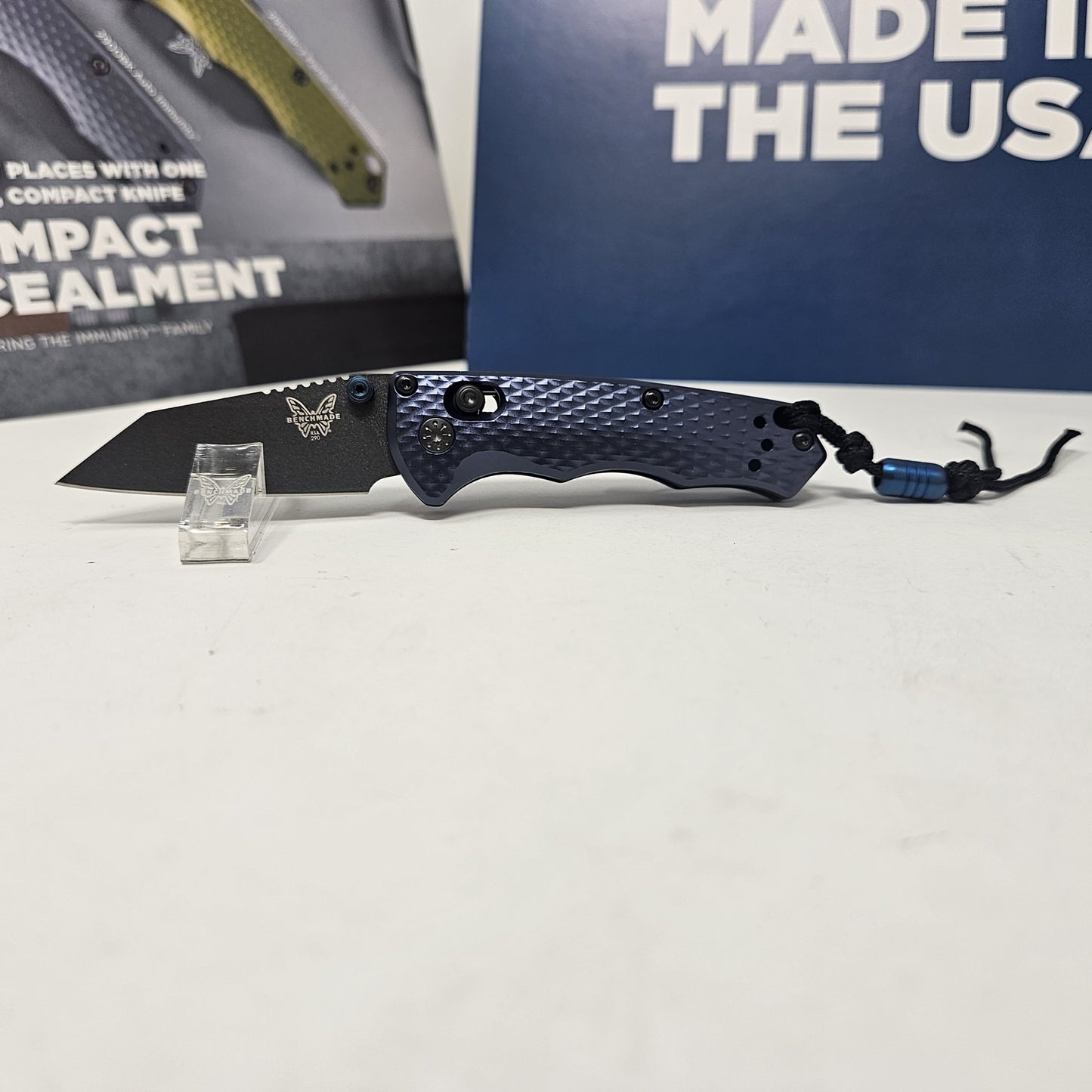 Benchmade 290BK Full Immunity CPM-M4 Blade Steel Crater Blue Aluminum Handle