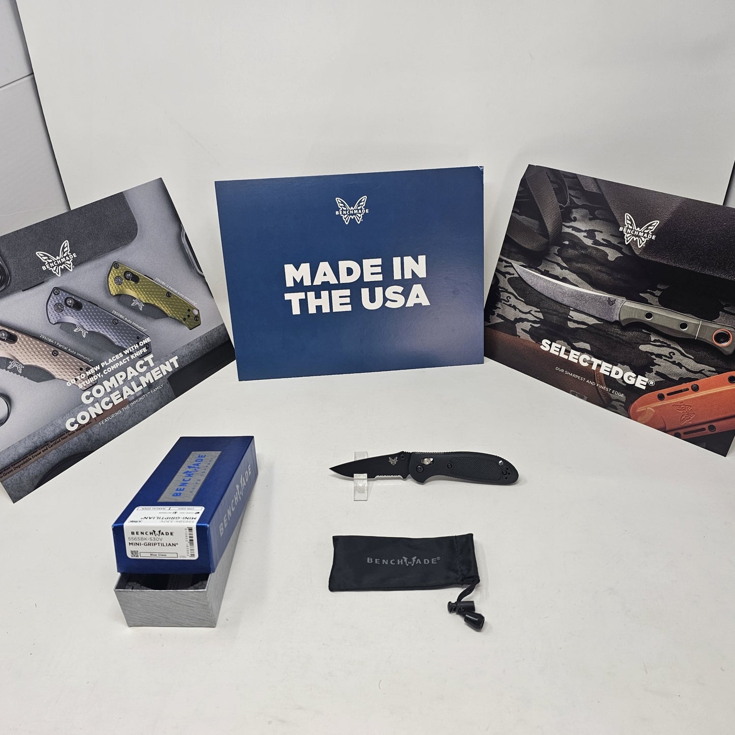 Benchmade 556SBK-S30V Mini Griptilian Serrated CPM-S30V Blade Folding Knife