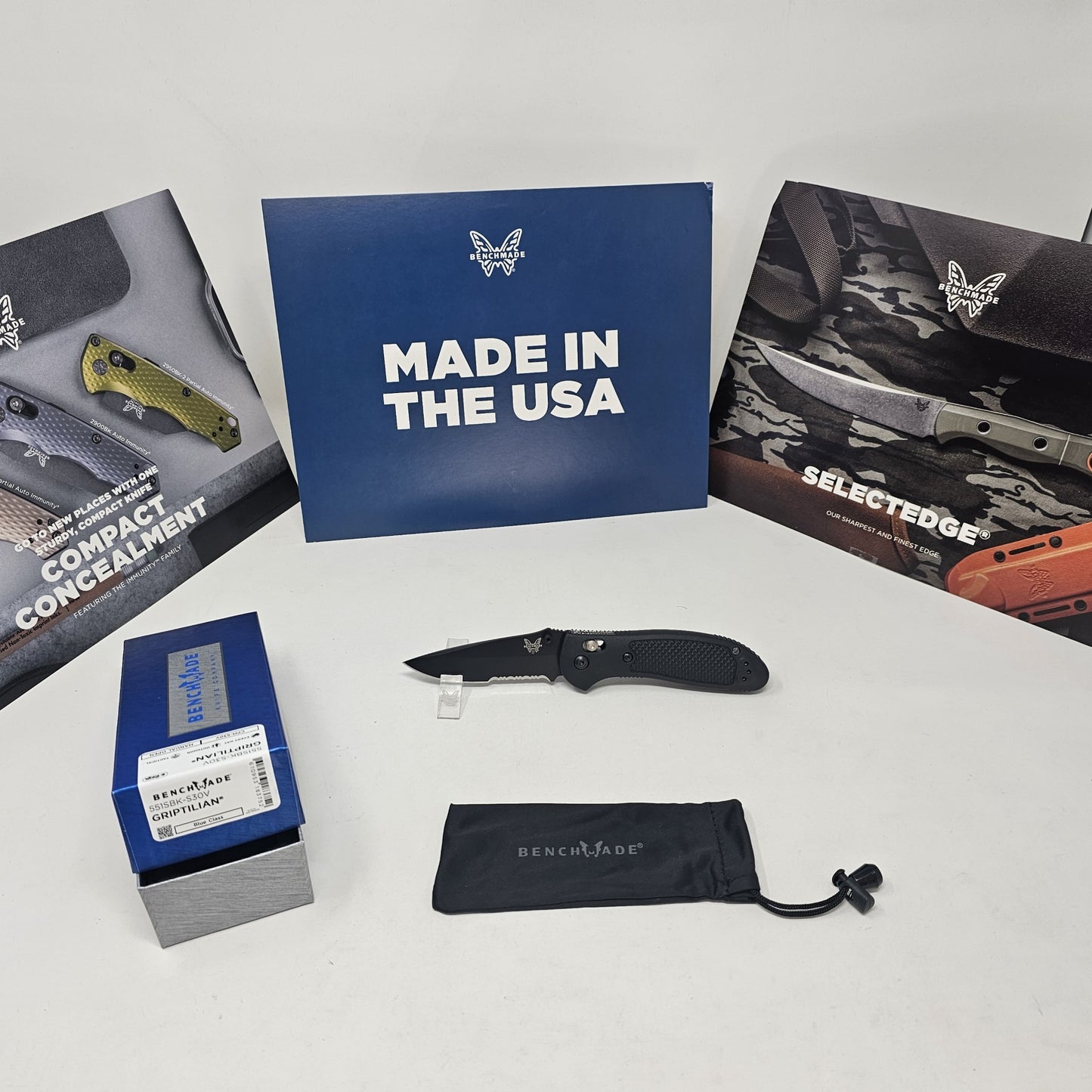 Benchmade 551SBK-S30V Griptilian Serrated Black CPM-S30V Blade Black